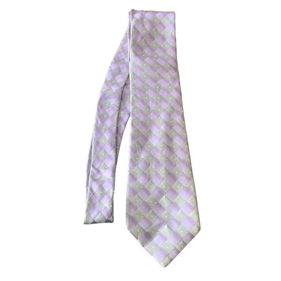 Pre Owned Men’s Arrow Tie Neck Tie Necktie Pink Gray Classic Style & Look - Picture 2 of 5